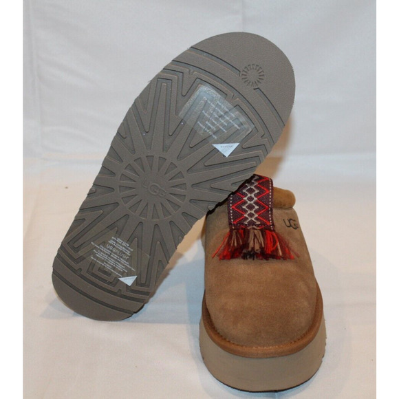 UGG WOMEN'S TAZZ PLATFORM SUEDE SHEARLING LINED SLIPPERS SZ 9 CHESTNUT - Picture 6 of 6